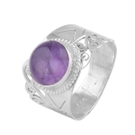 Bohemian style purple stone chic design ring